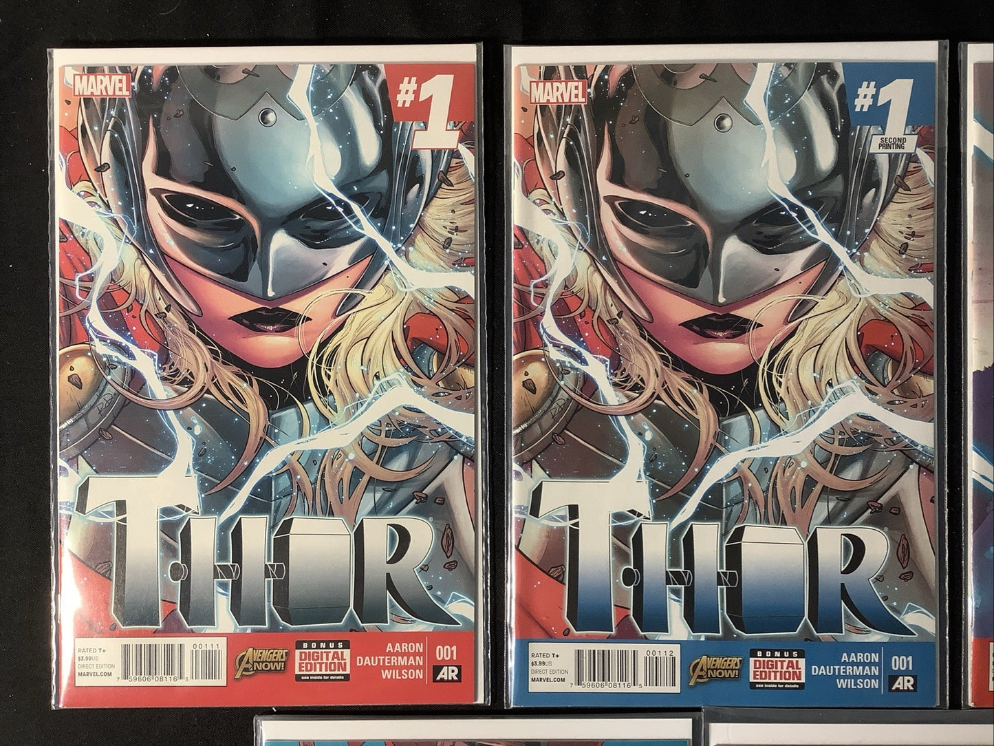 Thor #1-6 + #1 Second Print Blue Variant Comic Lot, Marvel Comics, Jason Aaron