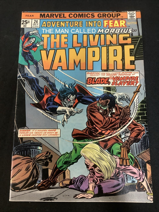 Adventure Into Fear #24 (Marvel Comics October 1974) VF- (7.5) Morbius Vs Blade