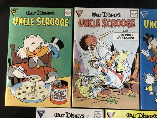 Walt Disney's Uncle Scrooge #210-218 Comic Lot, Carl Barks, Beagle Boys Reprint