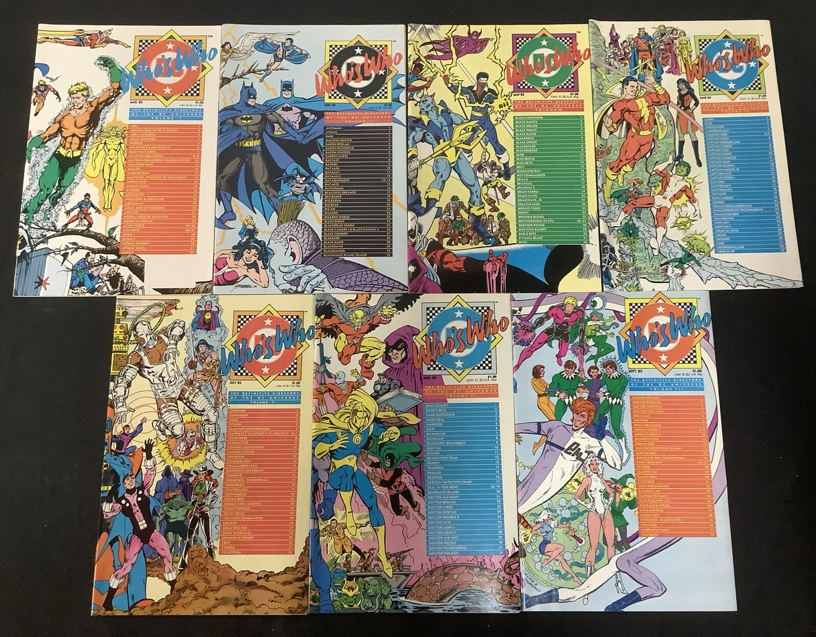 Who's Who The Definitive Directory of the DC Universe 1-7 Comic Lot Dave Stevens
