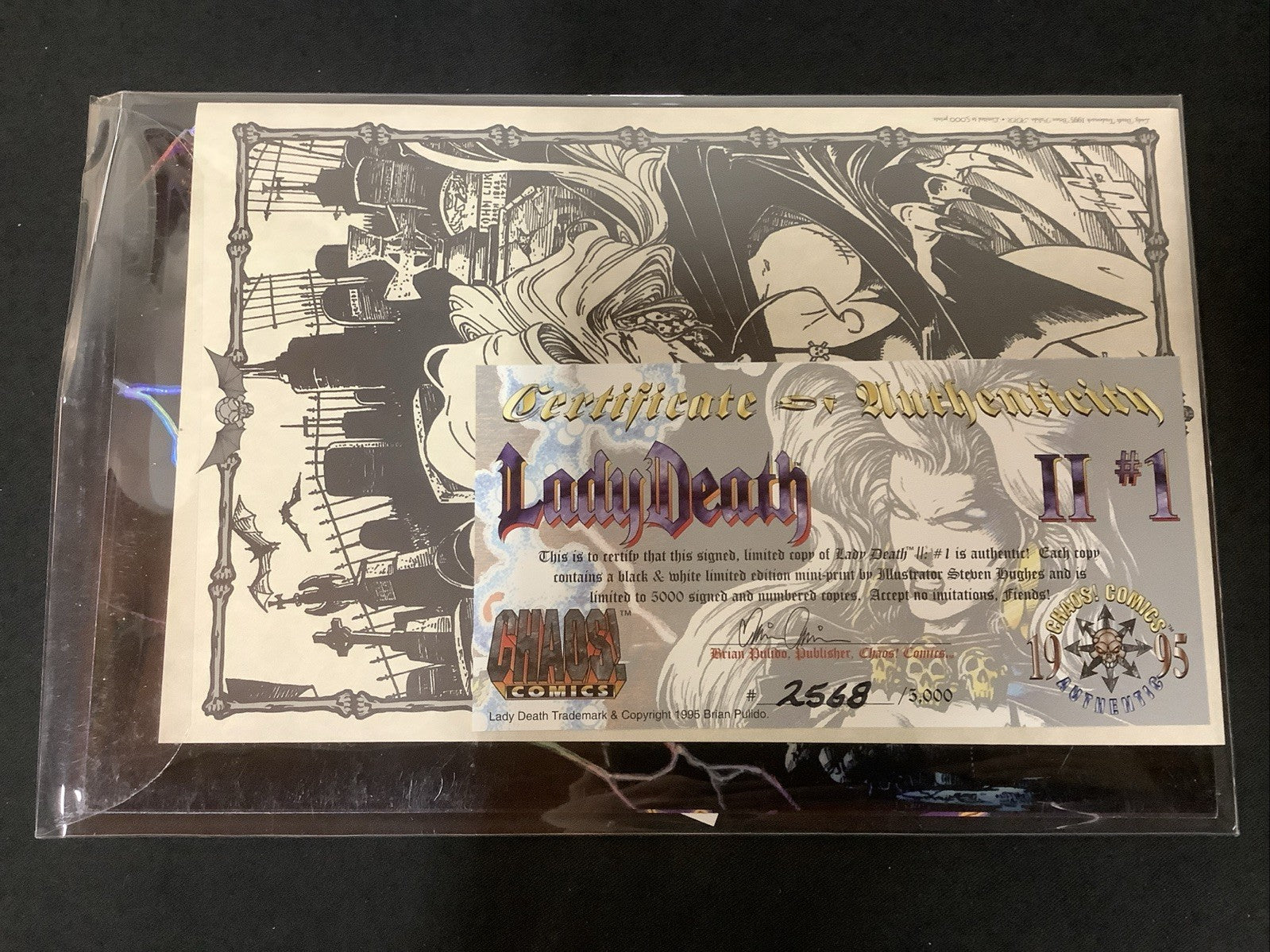 Lady Death II: between Heaven & Hell #1 Refractor Edition, Triple Signed W/ COA