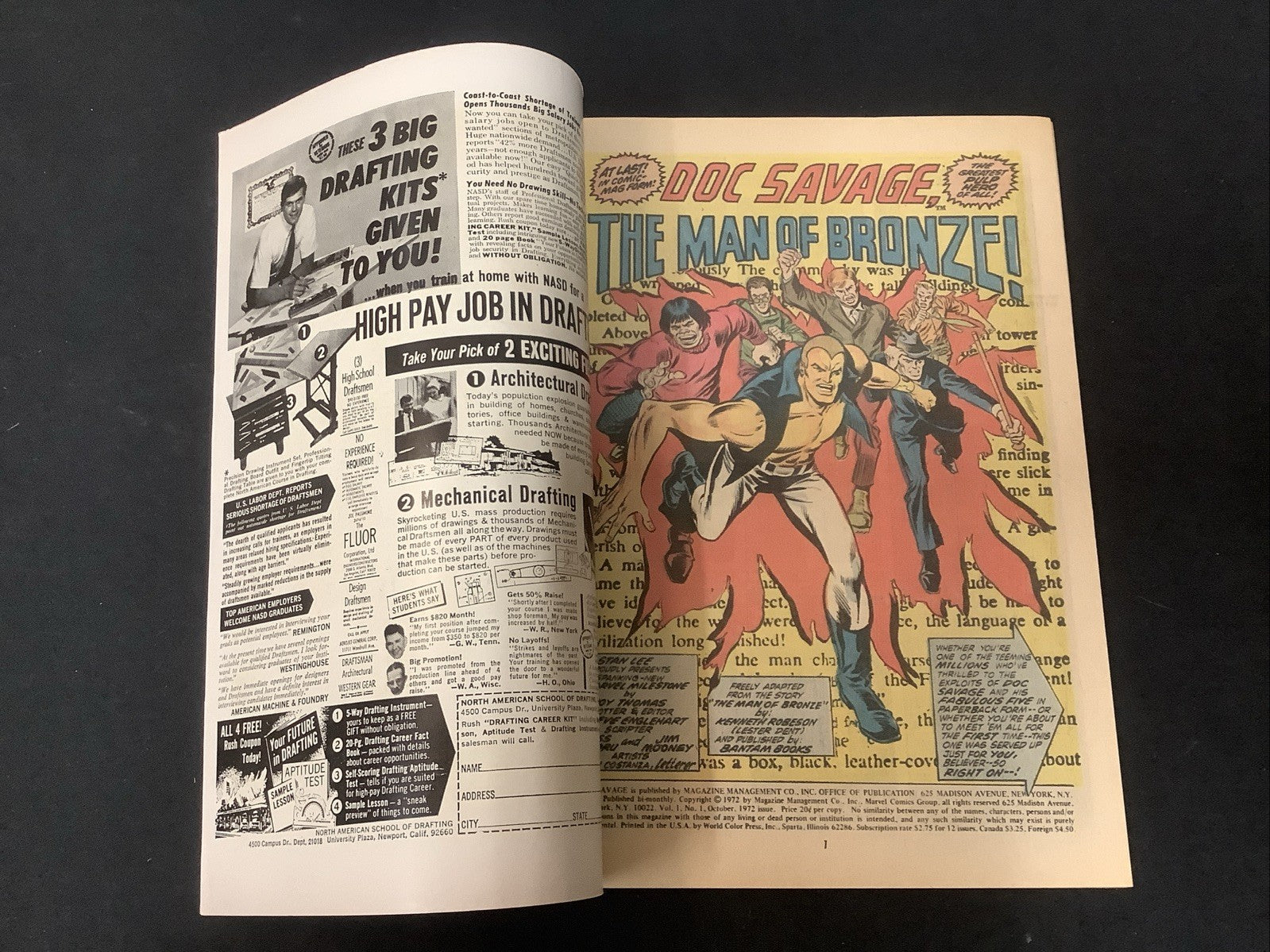 Doc Savage #1 (Marvel Comics October 1972) VF (8.0) Stan Lee/Roy Thomas