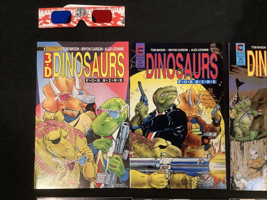 Dinosaurs for Hire #1-9 + Fall Classic Complete Comic Set, 3D Glasses Included