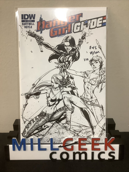 Danger Girl GI Joe #2 (IDW) VF/NM (9.0) Campbell 1:10 Sketch Variant Cover