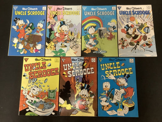 Walt Disney's Uncle Scrooge #212-218 Comic Lot, Gladstone Comics, Carl Barks
