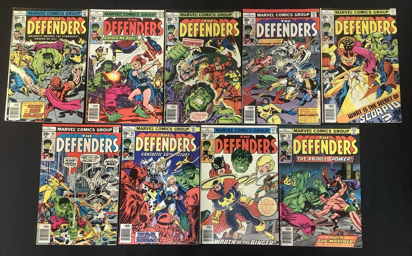 The Defenders #44-52 Comic Lot, Marvel Comics, Keith Giffen, Reader Copies
