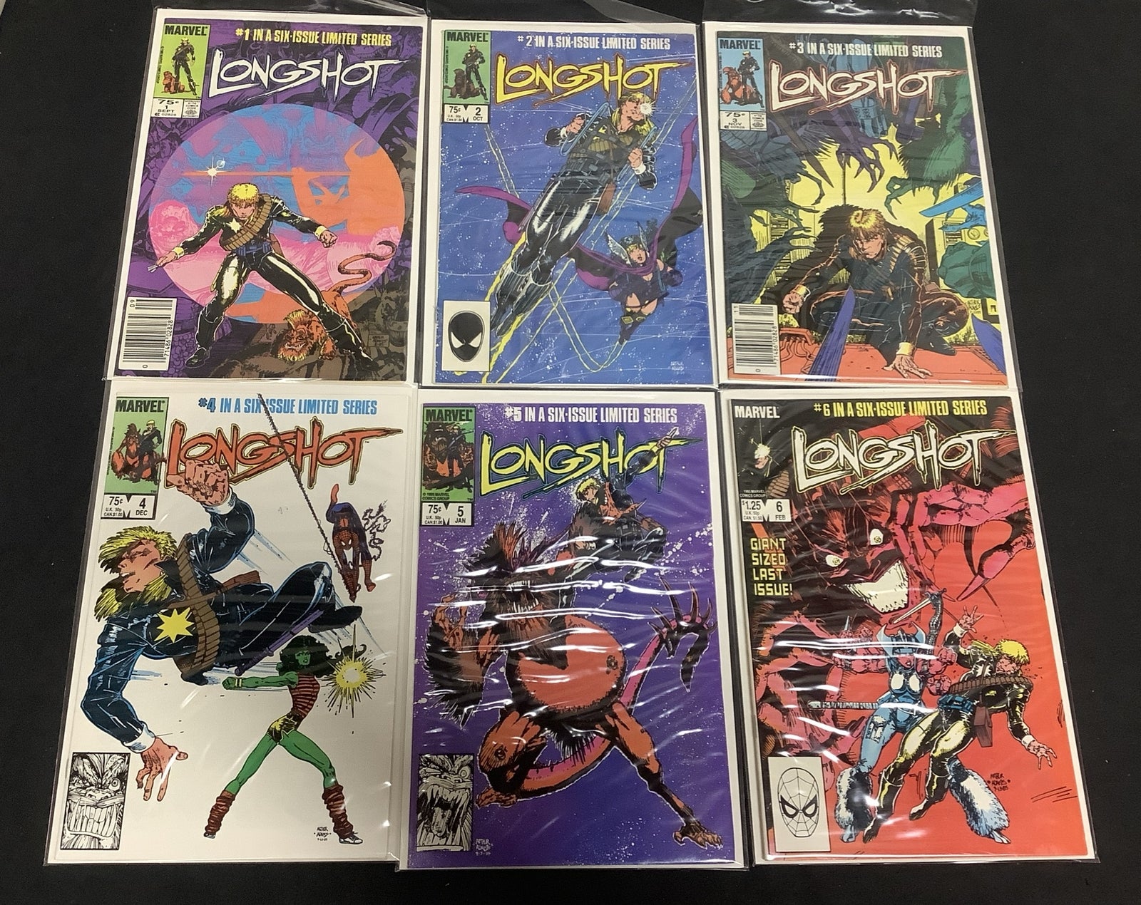 Longshot #1-6 Complete Comic Set, Marvel 1st App Longshot And Mojo, Newsstand #1