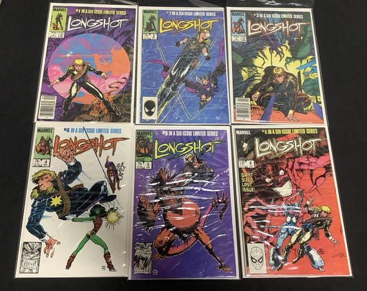 Longshot #1-6 Complete Comic Set, Marvel 1st App Longshot And Mojo, Newsstand #1