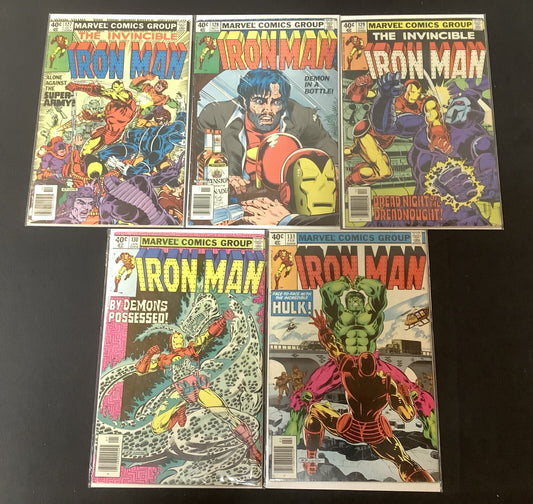 Iron Man #127-131 Comic Lot, Bob Layton/David Michelinie, “Demon In A Bottle”