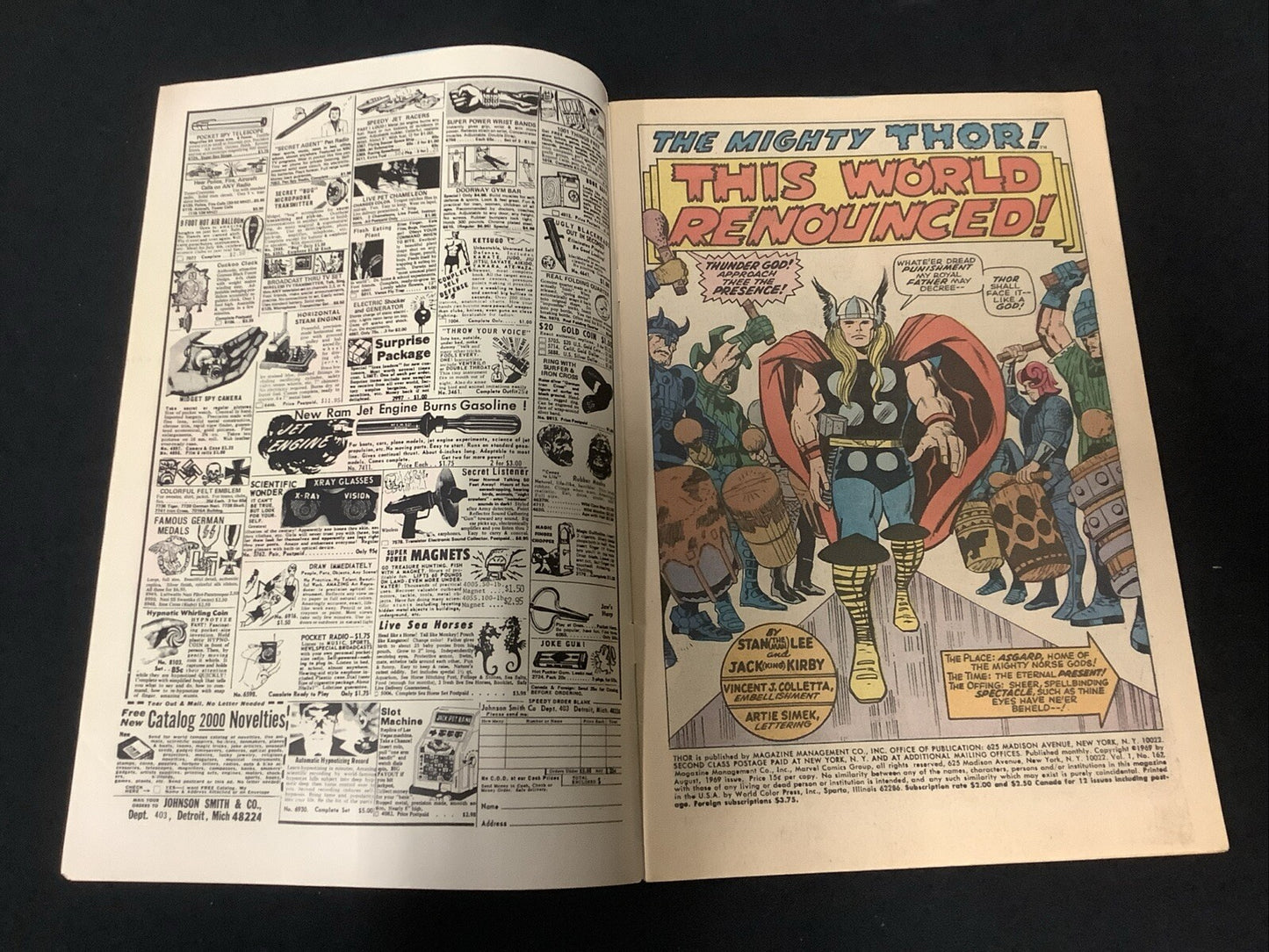 The Mighty Thor #167 (Marvel Comics August 1969) VF (8.0) “The World Renounced”