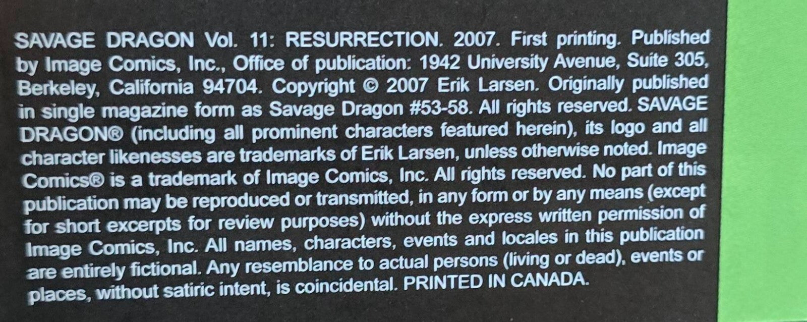 The Savage Dragon: Resurrection Vol. 11 By Erik Larsen (1st Print TPB 2007)