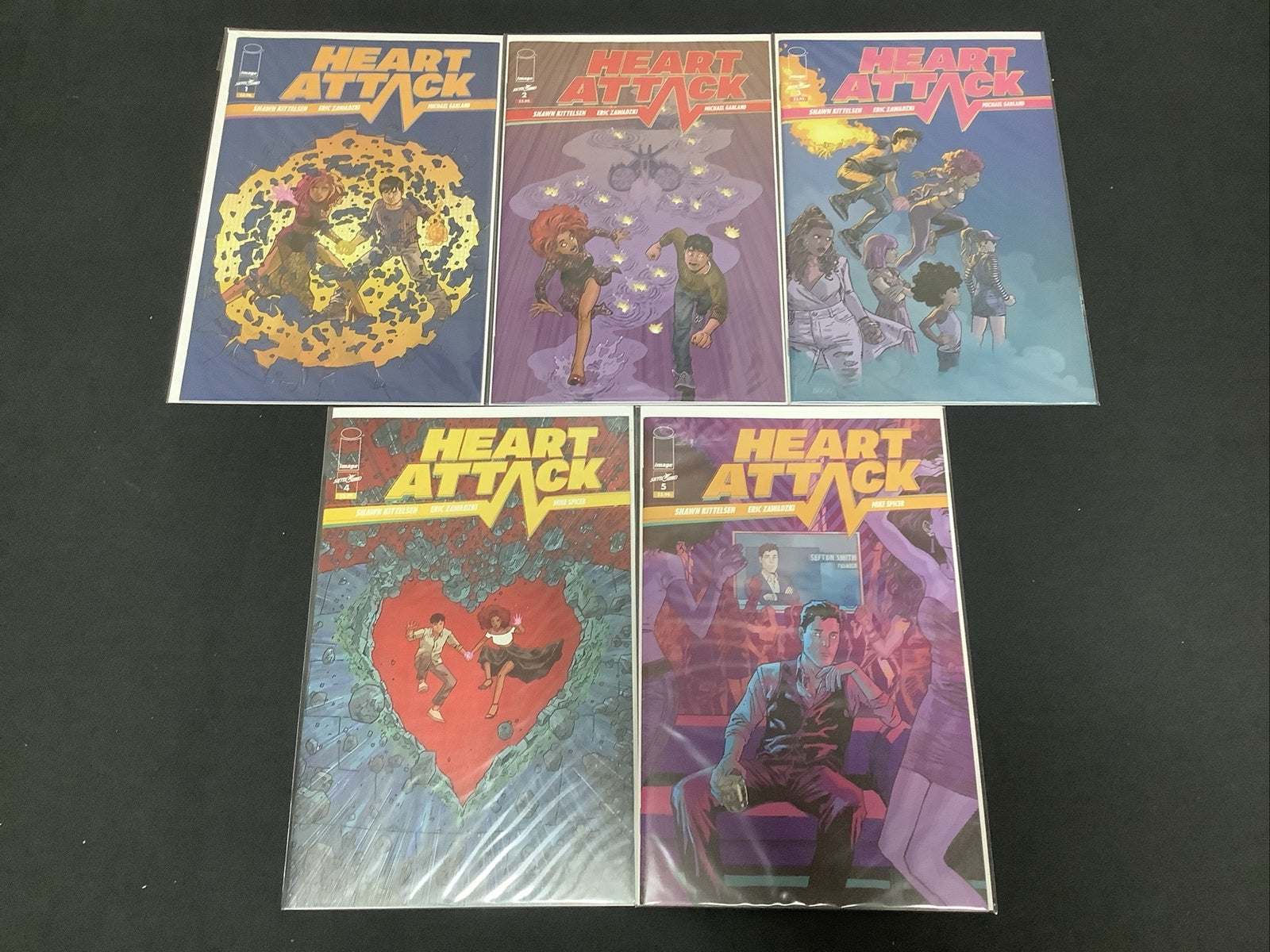 Heart Attack #1-5 Comic Lot, Image/Skybound, Shawn Kittelsen, TV Show Spec