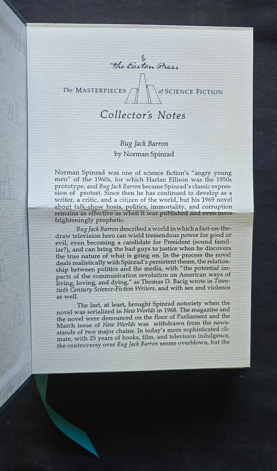 Bug Jack Barron By Norman Spinrad - Collector's Edition (Easton Press 1992) JD