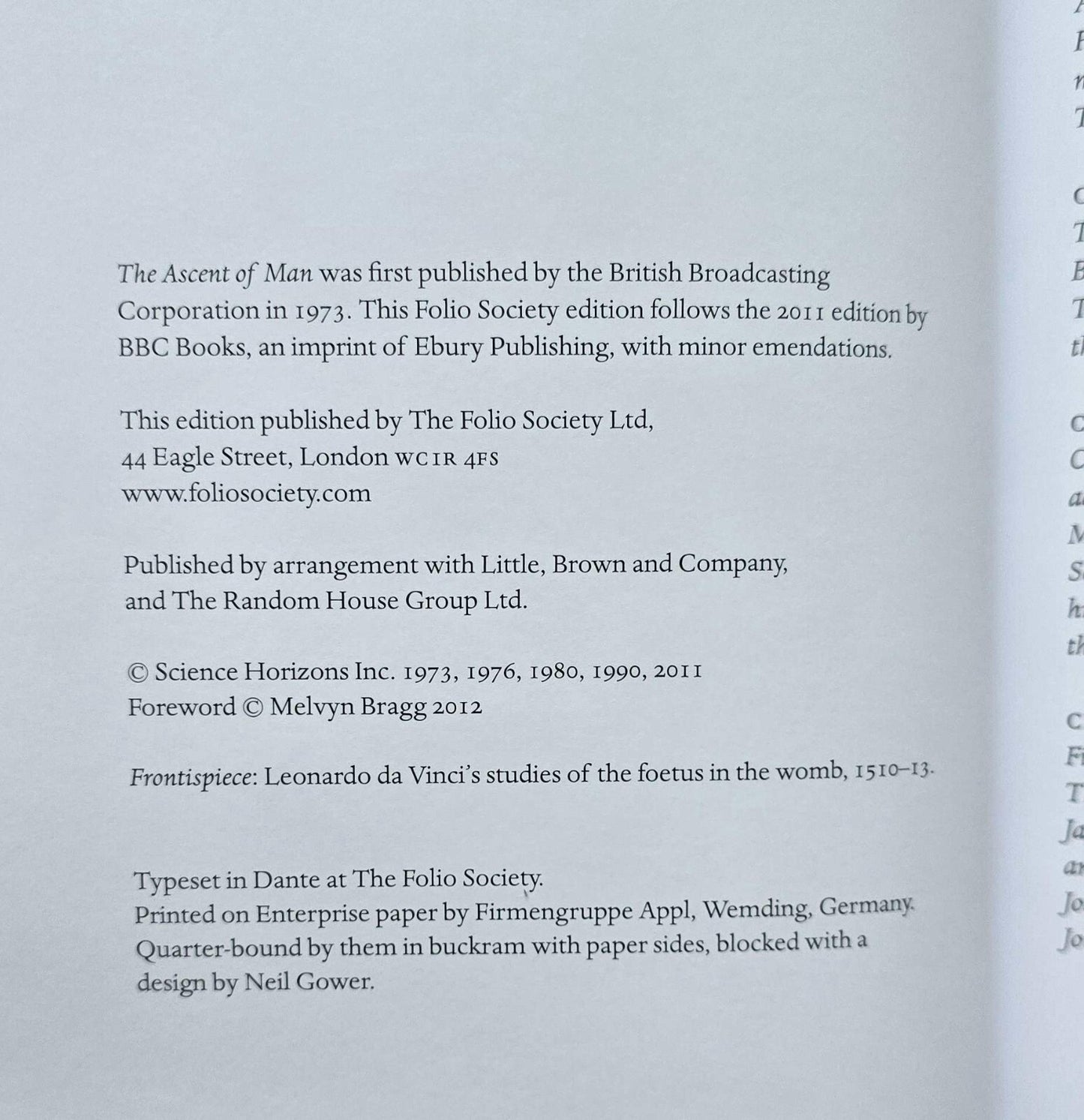 The Ascent Of Man By Jacob Bronowski (2012, Folio Society) JD