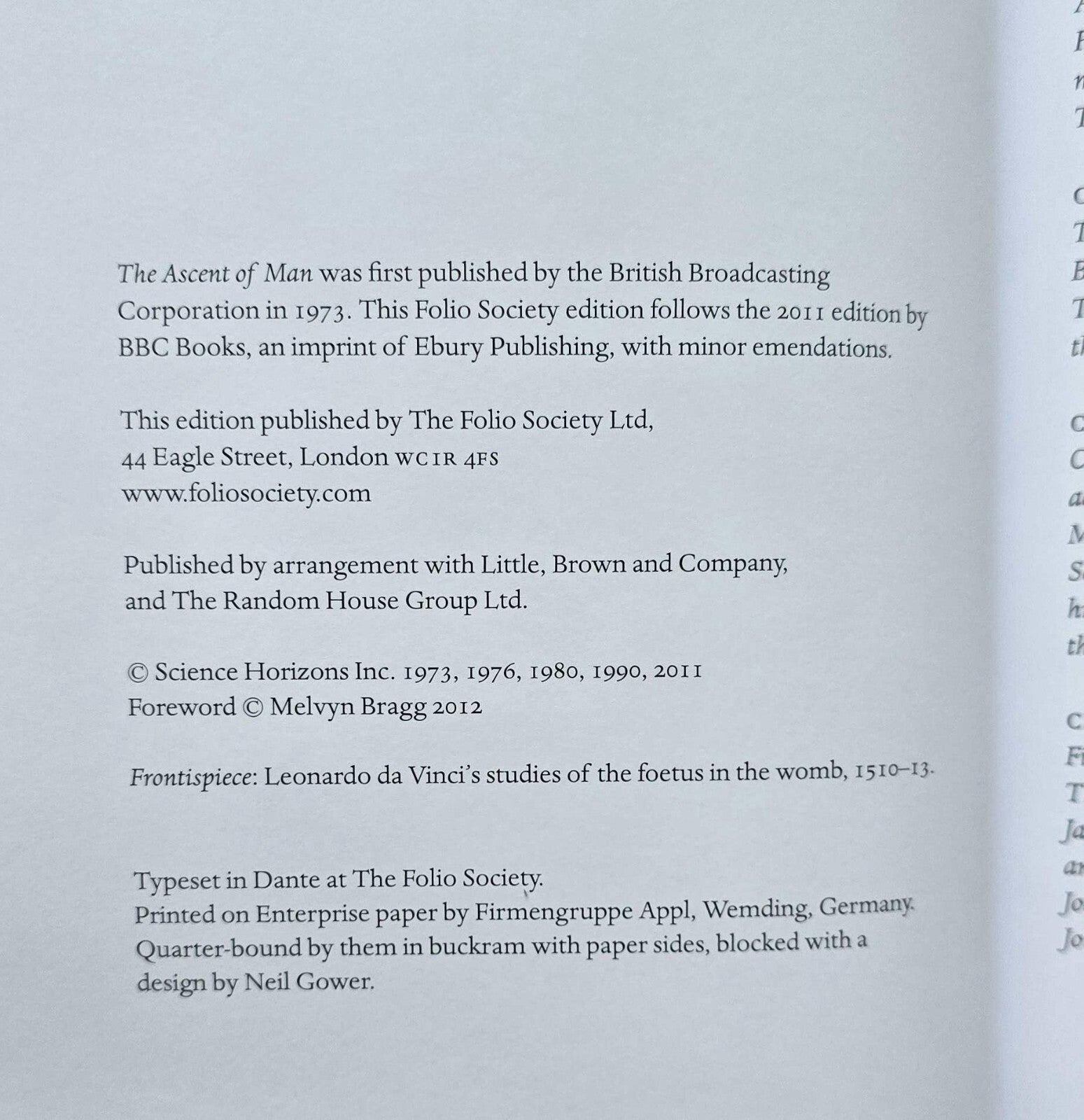 The Ascent Of Man By Jacob Bronowski (2012, Folio Society) JD
