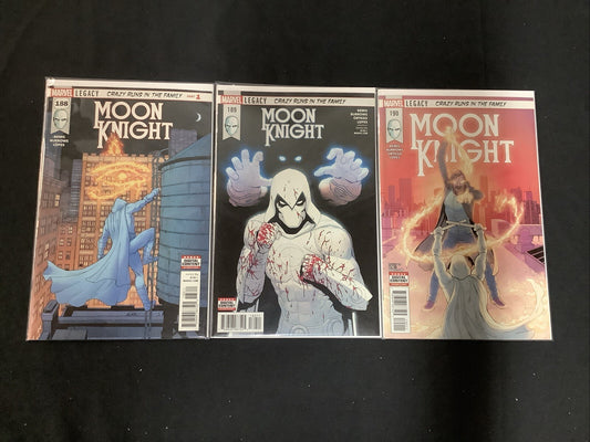 Moon Knight #188-190 Comic Lot, Marvel 1st App Sun King The Avatar Of Ra, 2018