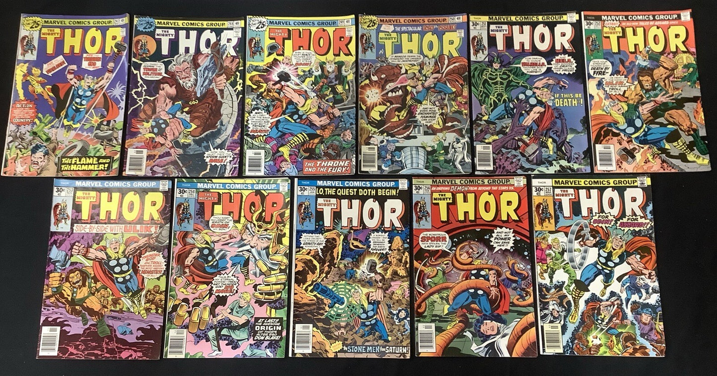 Thor #247-267 Comic Lot, Len Wein/John Buscema/Walt Simonson, Firelord Team Up