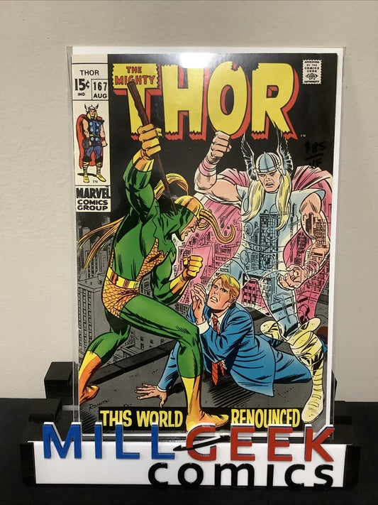 The Mighty Thor #167 (Marvel Comics August 1969) VF (8.0) “The World Renounced”