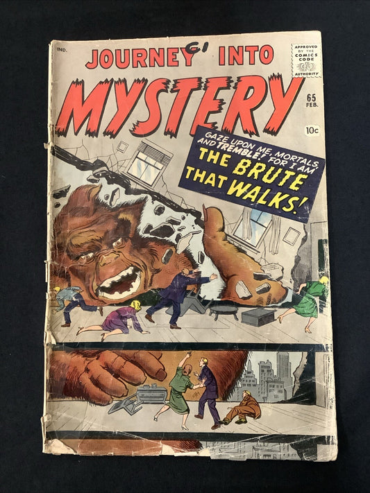 Journey into Mystery #65 (1961) 2.0 (G) Staple Rust, Inner Wrap Detached, Tape