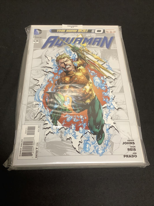 Aquaman #0-14 Comic Lot, DC Comics New 52, Geoff Johns Ivan Reis, 2011