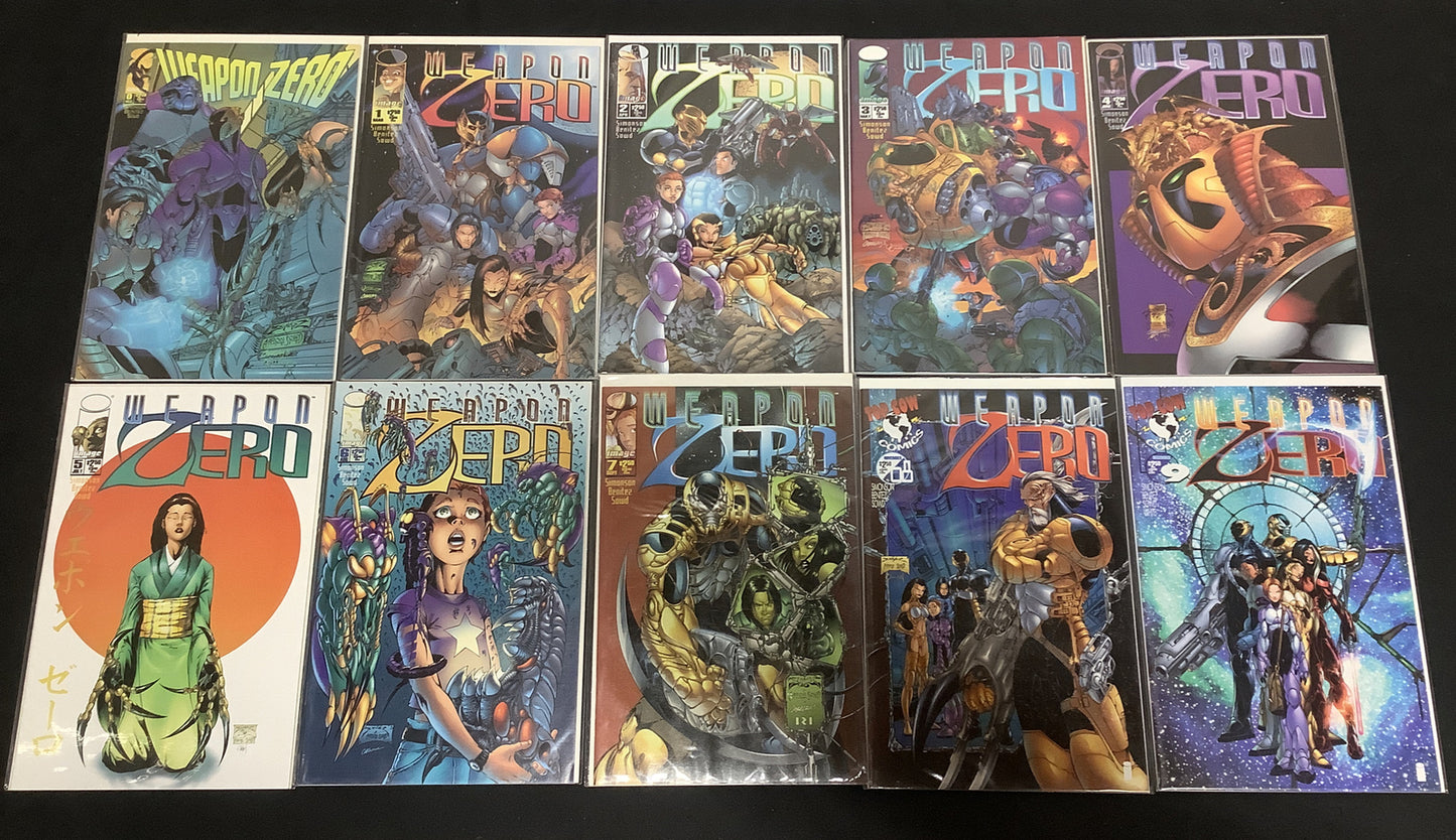 Weapon Zero Comic Bundle: Vol.1 #1-4, Vol.2 #0-9, Image Comics, 1995