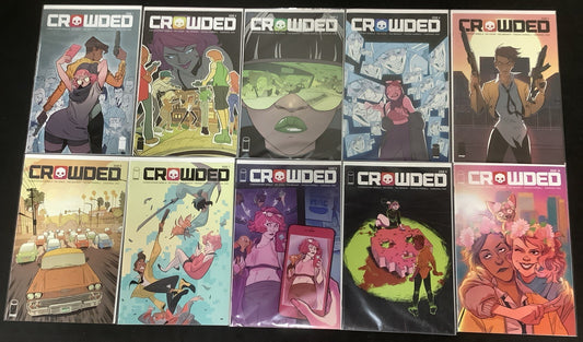 Crowded #1-10 Comic Lot, Image Comics, Ted Brandt/Christopher Sebela