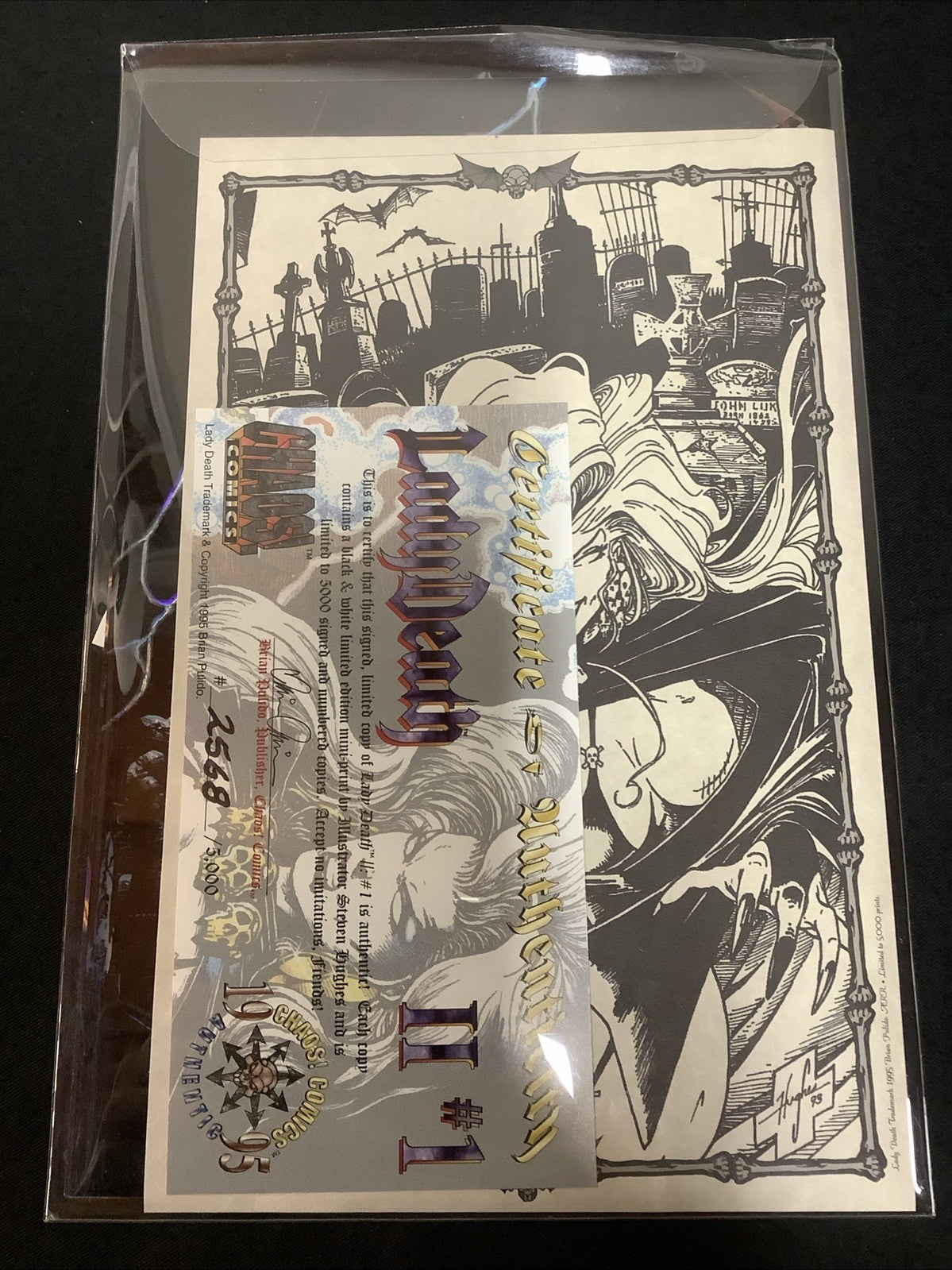 Lady Death II: between Heaven & Hell #1 Refractor Edition, Triple Signed W/ COA
