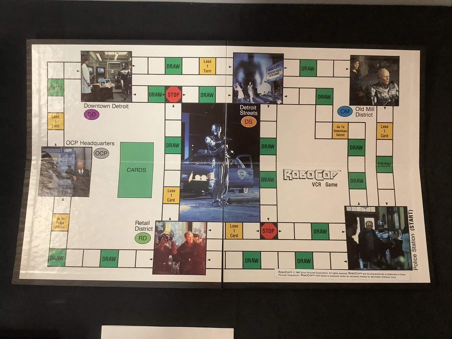 Robocop VCR Board Game, 1987 Spinnaker, COMPLETE, Used