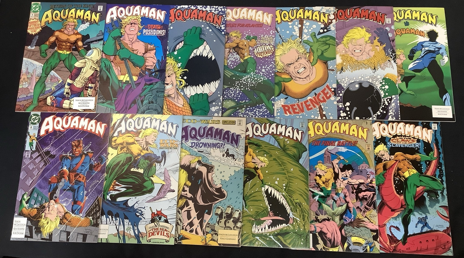 Aquaman #1-13 Complete Comic Set, DC Comics, Origin Of Black Manta, Vol.4 1991