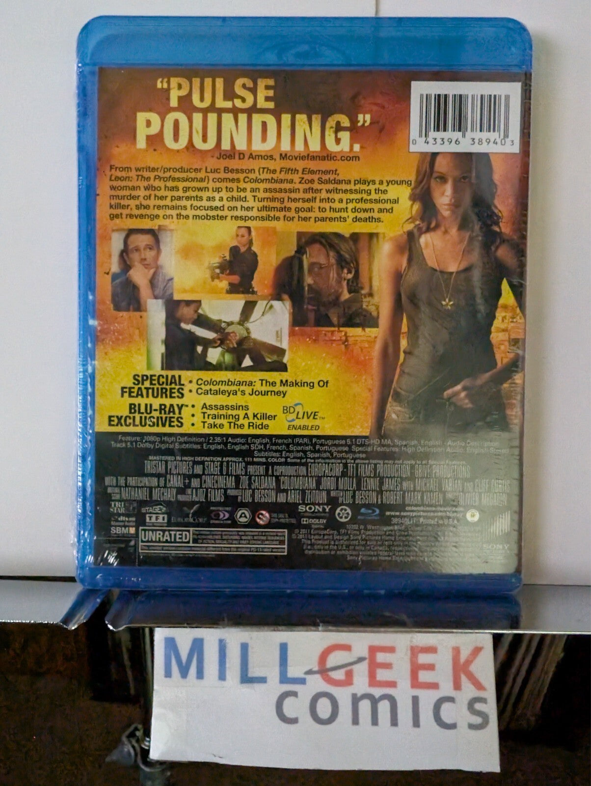 Colombiana, Zoe Saldana (Blu-ray 2011) Brand New SEALED -JD