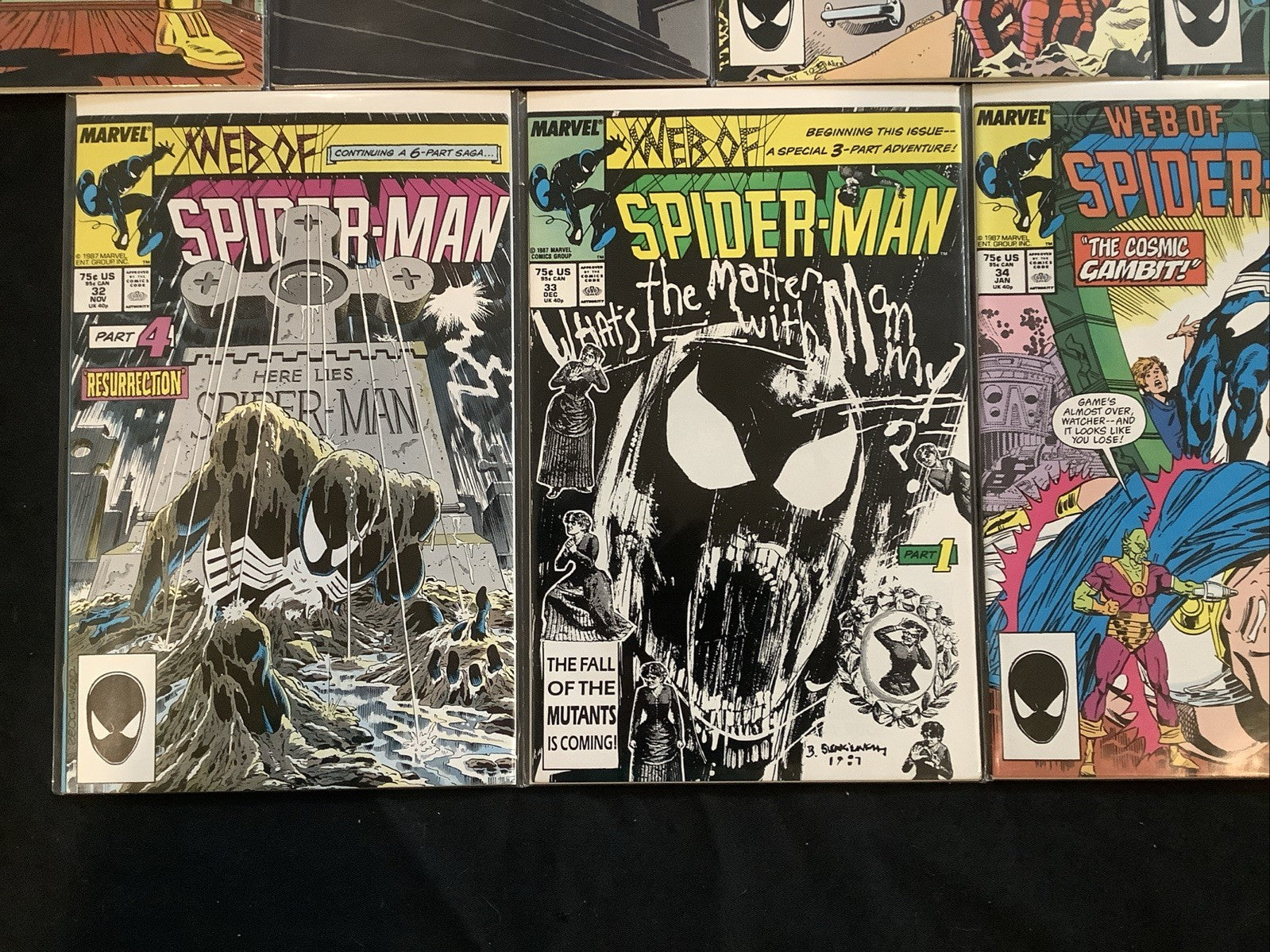 WEB OF SPIDER-MAN #25-37 Comic Lot, Kraven’s Last Hunt, 1st App Tombstone, 1985