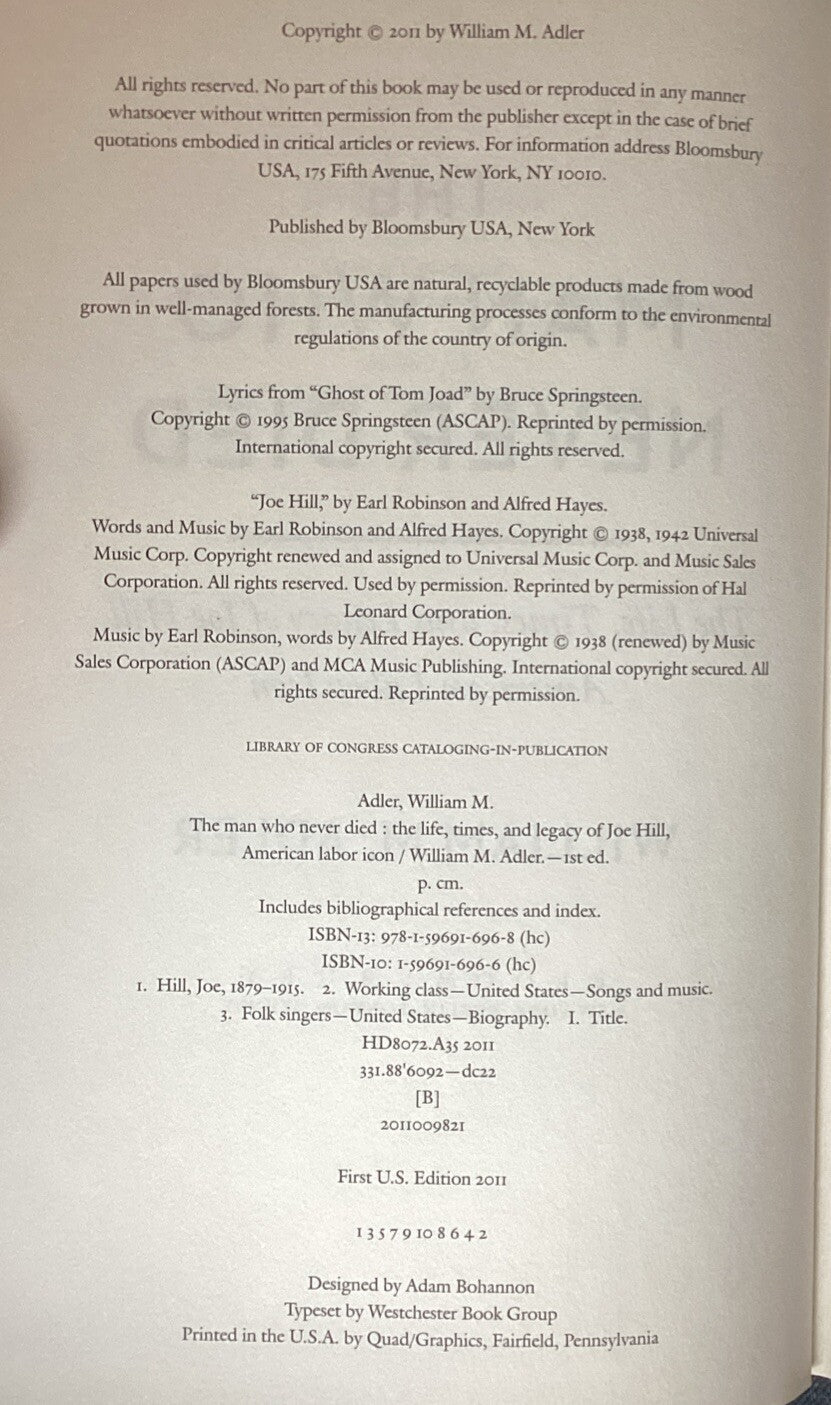 William M. Adler "The Man Who Never Died" First U.S. Edition -JD