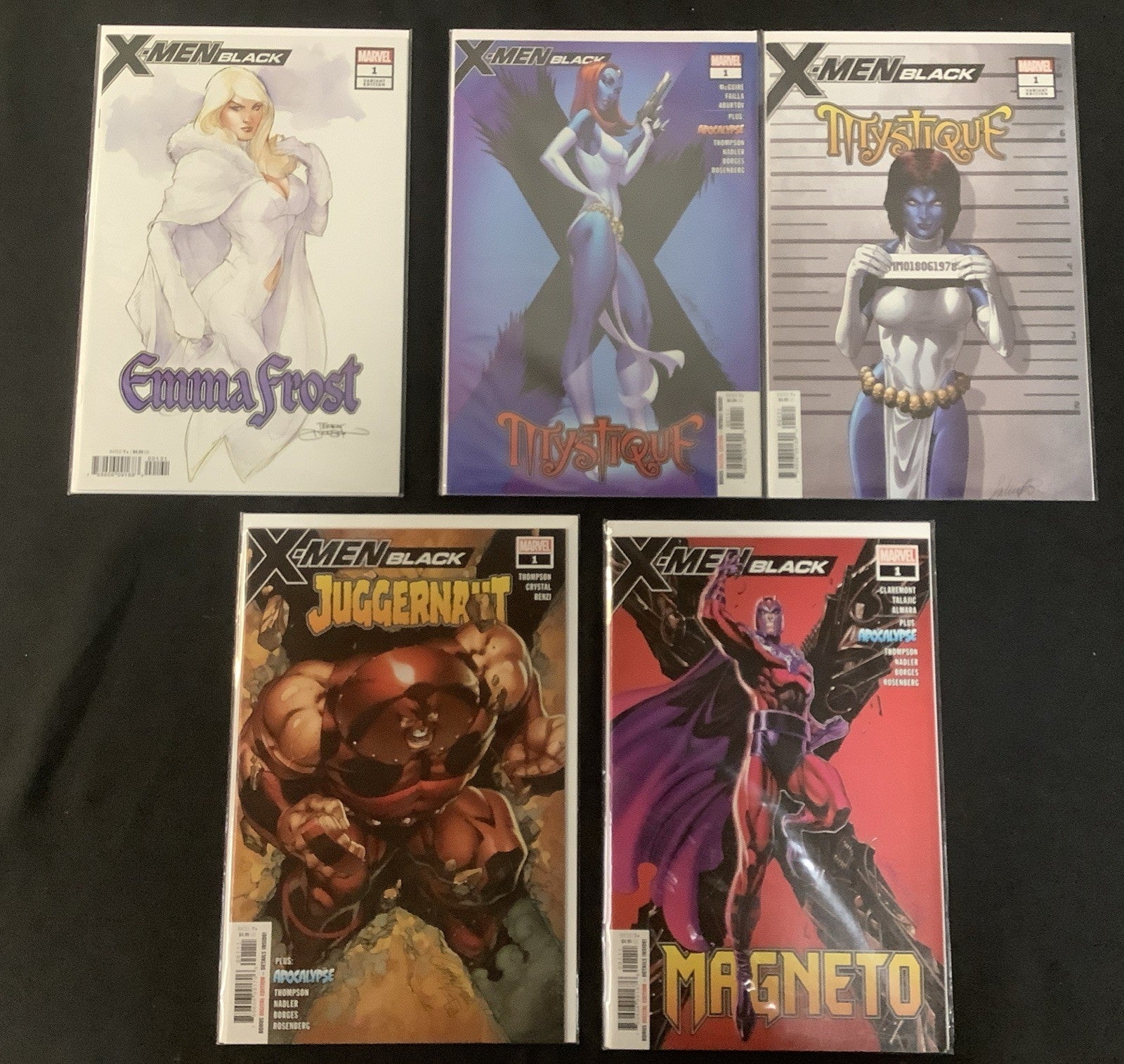 X-Men: Black Bundle (Emma Frost, Mystique, Juggernaut, Magneto) 5 Comics Total