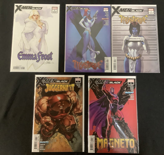 X-Men: Black Bundle (Emma Frost, Mystique, Juggernaut, Magneto) 5 Comics Total