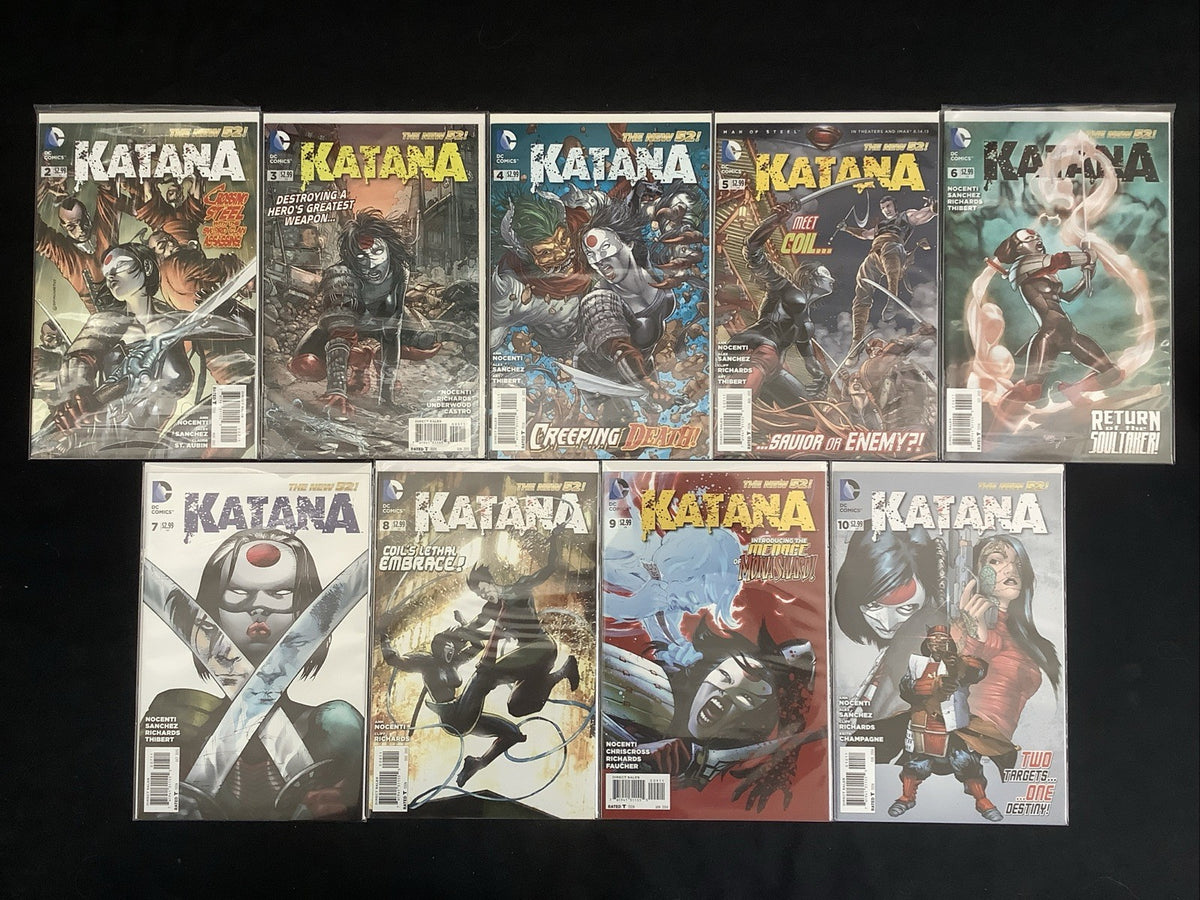 Katana #2-10 Comic Lot, DC Comics, Ann Noncenti/Alex Sanchez, New 52, 2013