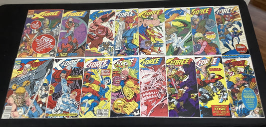 X-Force #1-16 Comic Lot, With Trading Cards, 2nd App Deadpool, 1st App Domino