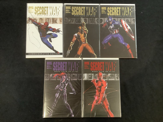 Secret War #1-5 Complete Comic Set, Commemorative White Cover #1, 1st App Quake