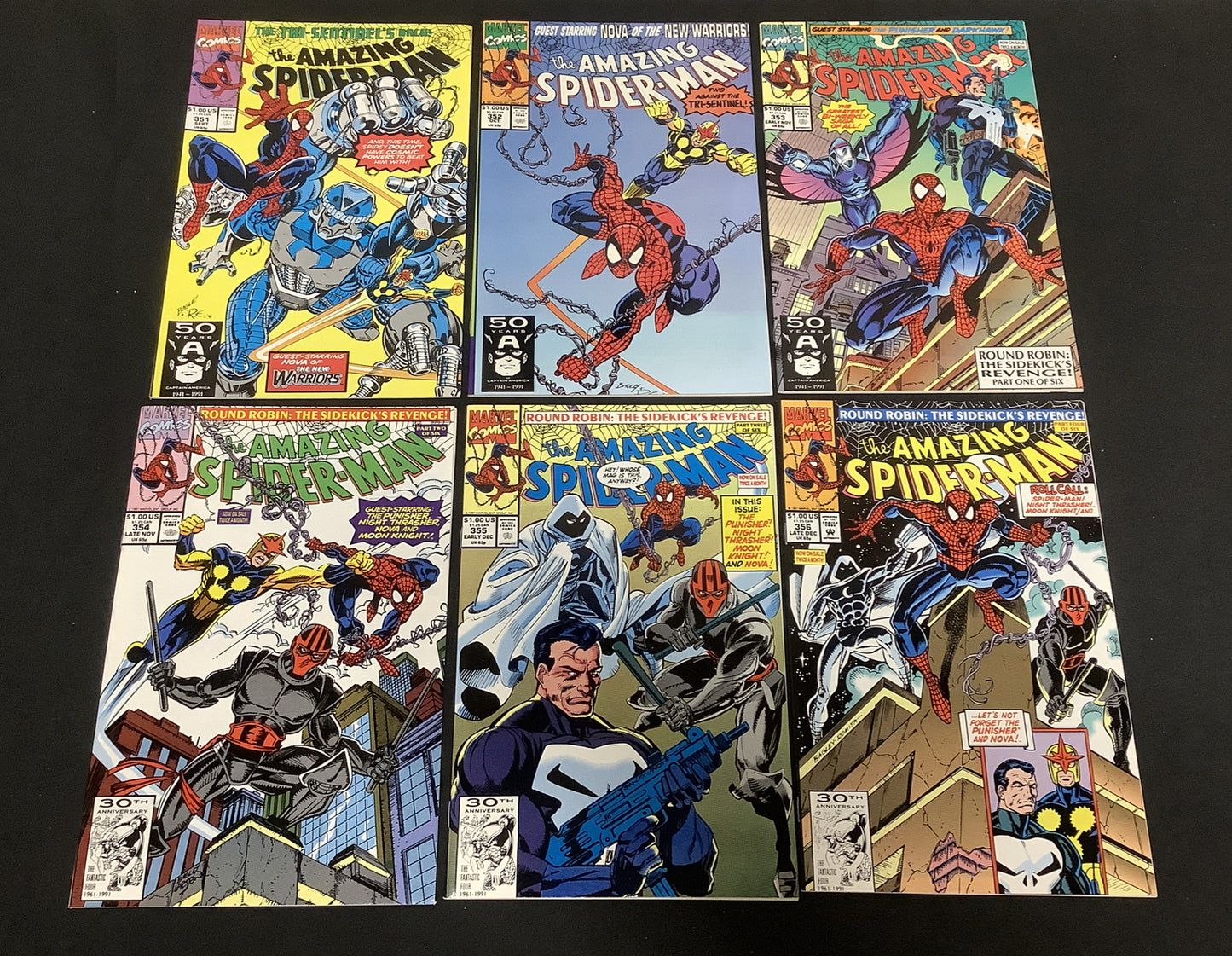 Amazing Spider-Man #351-356 Comic Lot, Mark Bagley John Romita, Marvel