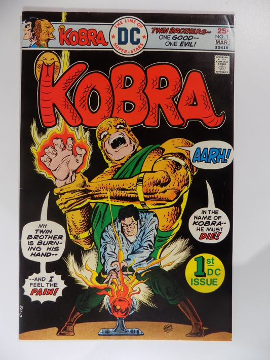 Kobra #1 DC Comic March 1976 Very Fine+