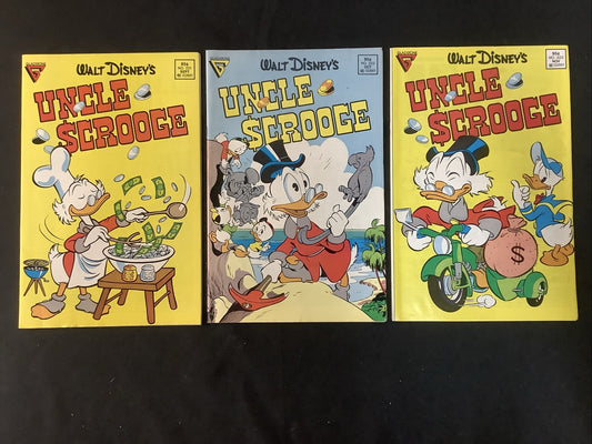 Walt Disney's Uncle Scrooge #221-223 Comic Lot, Gladstone Comics, Carl Barks