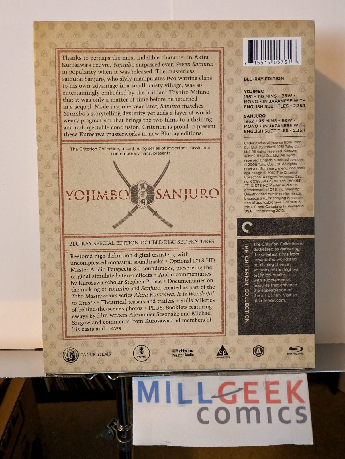 Criterion Collection Akira Kurosawa/Yojimbo & Sanjuro (Blu Ray 2006) Like New-JD