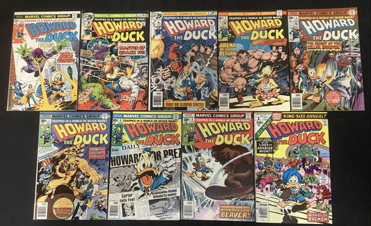 Howard the Duck #2-9 + Annual #1 Comic Lot, Marvel, Steve Gerber/Gene Colan