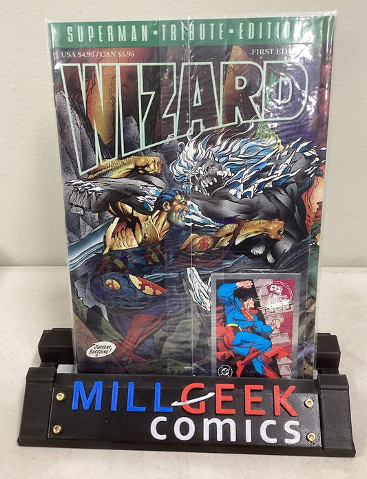 Wizard: First Edition (1993) Comic Book Magazine w/ Card Superman Tribute