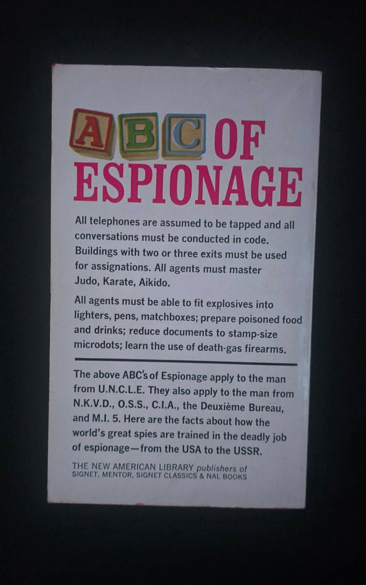 The Man From U.N.C.L.E.'S ABC of Espionage By John Hill (1st ED Signet PB 1966)