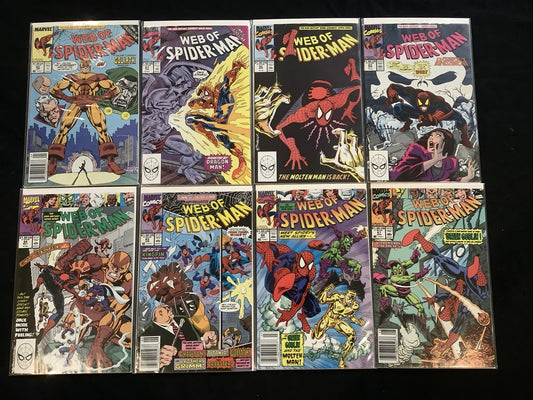 Web of Spider-Man #60-67 Comic Lot, Marvel Comics, Gerry Conway, 1990