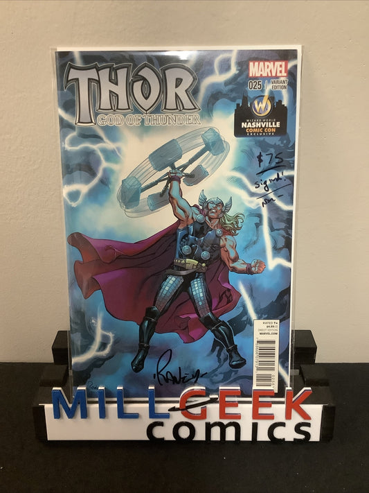 Thor: God Of Thunder #25 (World Wizard Nashville Cover) NM- (9.2) Raney Signed