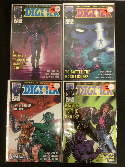 Digitek #1-4 Complete Comic Mini Series, Marvel UK, Andy Lanning, 1992