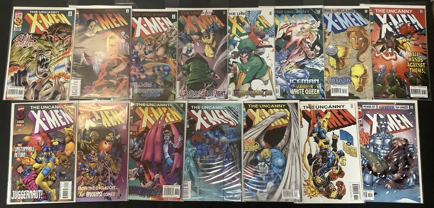 Uncanny X-Men #281-340 Comic Lot, 1st App Bishop And Bastion, Generation X