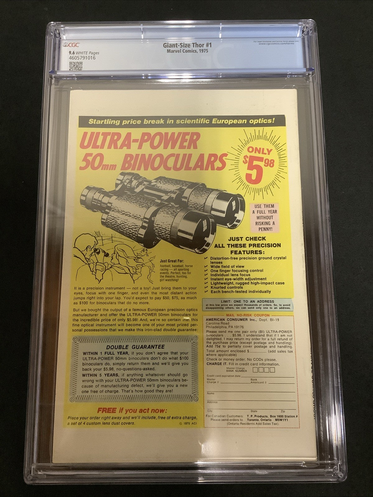 Giant-Size Thor #1 (Marvel Comics 1975) CGC Graded 9.6 (NM+) White Pages