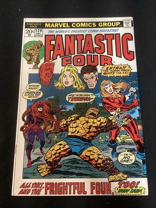 Fantastic Four #129 (1972) VF+ (8.5) Roy Thomas/John Buscema, 1st App Thundra